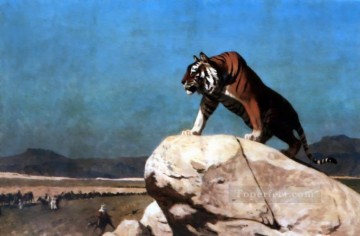  Gerome Art - Tiger on the Watch Arab Jean Leon Gerome